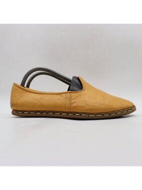 Sabah Turkish Signature Yellow Leather Men’s EU 41 Slip On Handmade Loafers